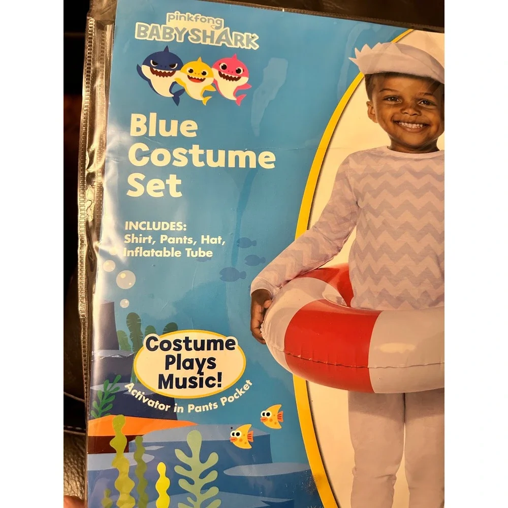 Baby Shark Toddler Blue Costume Set 5T-6T Musical Halloween play music